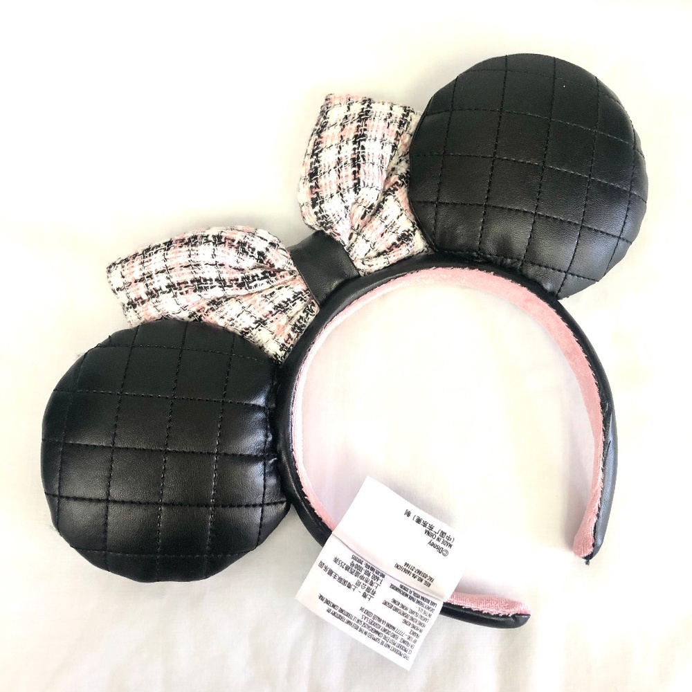 2021 Disney Parks Tweed & Pearl Minnie Mouse Ears Ear Headband - Picture 3 of 3